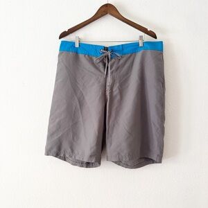 Old Navy California Board Short 38 Gray Blue Contrast Coastal Surfer Preppy